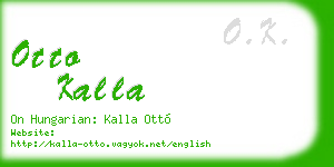 otto kalla business card
